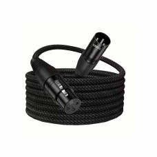 Fabric Braided XLR Cable 5m - Male to Female M/F 3pin Jack Multi-Shield Ofc Copper Microphone Mixer - 5m,16.ft